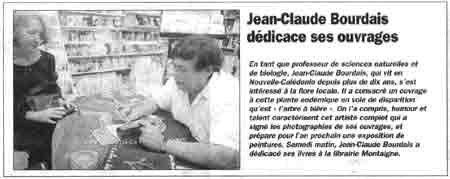 signature du livre à la librairie Montaigne-Nouméa- 6 juillet 2002