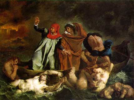 E. Delacroix 
 Dante et Virgile aux Enfers, Musée du Louvre. 
1822
Huile sur toile 189 x 241,5 cm 