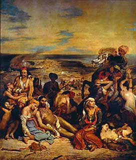 E. Delacroix
Le Massacre de Scio, musée du Louvre.
1824  
Huile sur toile 419 x 354 cm 